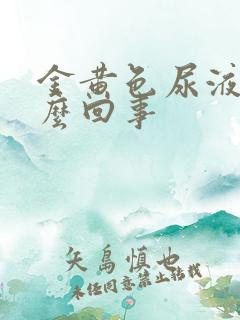 金黄色尿液是怎么回事