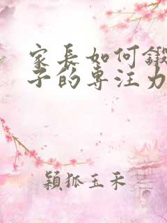 家长如何锻炼孩子的专注力