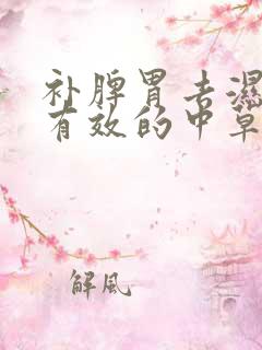 补脾胃去湿气最有效的中草药