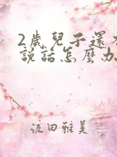 2岁儿子还不会说话怎么办