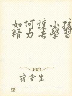 如何让小孩集中精力去学习