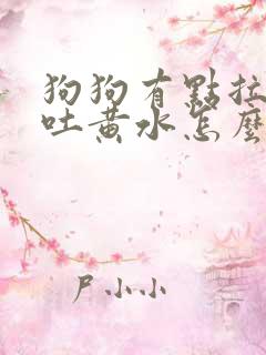 狗狗有点拉稀还吐黄水怎么回事