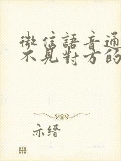 微信语音通话听不见对方的声音