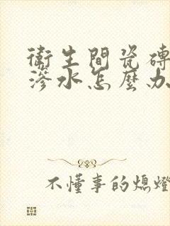 卫生间瓷砖缝隙渗水怎么办