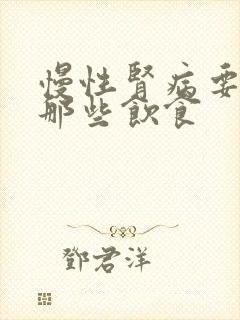 慢性肾病要注意那些饮食