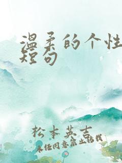 温柔的个性签名短句