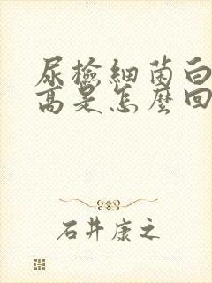 尿检细菌白细胞高是怎么回事