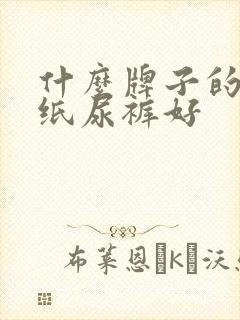 什么牌子的成人纸尿裤好