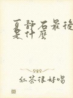 夏静石最后结局是什么