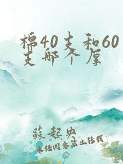 棉40支和60支哪个厚