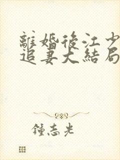 离婚后江少疯狂追妻大结局