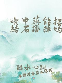 吃中药能把胆囊结石排掉吗