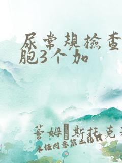 尿常规检查白细胞3个加