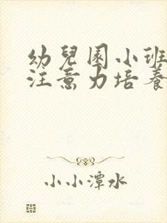 幼儿园小班幼儿注意力培养