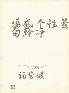 伤感个性签名短句干净