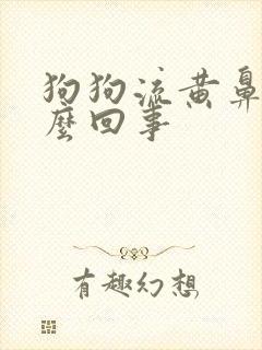 狗狗流黄鼻涕怎么回事