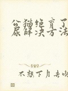 公猫绝育了还乱尿解决方法