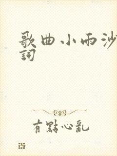 歌曲小雨沙沙歌词