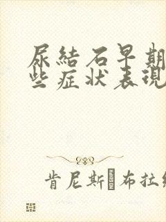 尿结石早期有哪些症状表现