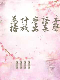 为什么语音录音播放出来声音听不见