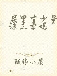 尿里有少量的泡沫正常吗