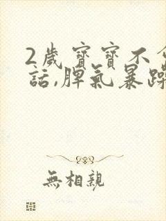 2岁宝宝不会说话,脾气暴躁