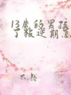 13岁的男孩到了叛逆期怎么