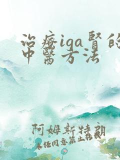 治疗iga肾的中医方法