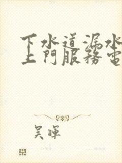 下水道漏水维修上门服务电话