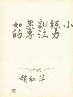 如果训练小朋友的专注力