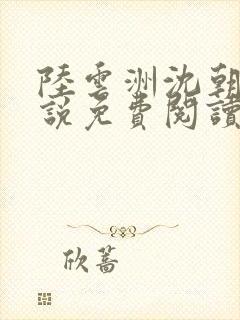 陆云洲沈朝惜小说免费阅读