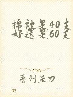 棉被是40支棉好还是60支棉好