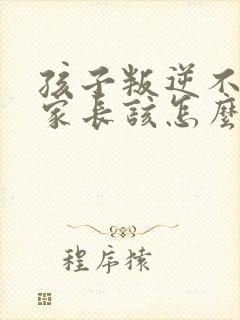 孩子叛逆不听话家长该怎么做