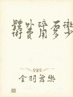 体外碎石微创手术费用多少钱