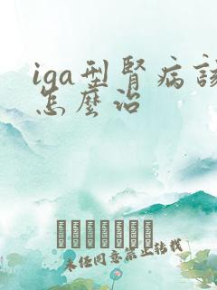 iga型肾病该怎么治