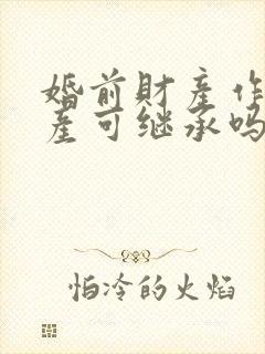 婚前财产作为遗产可继承吗