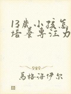 13岁小孩怎么培养专注力