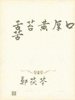 舌苔黄厚口干口苦