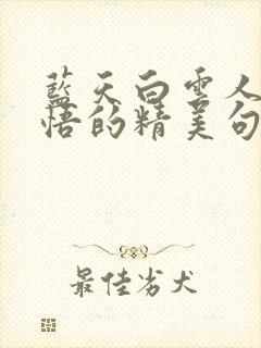 蓝天白云人生感悟的精美句子