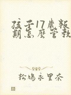 孩子17岁叛逆期怎么管教最合适