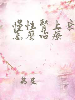 慢性肾上衰竭 怎么治疗