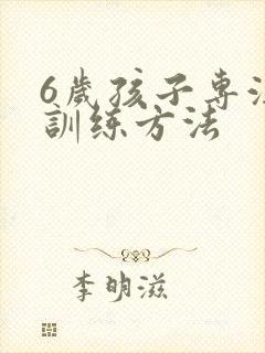 6岁孩子专注力训练方法