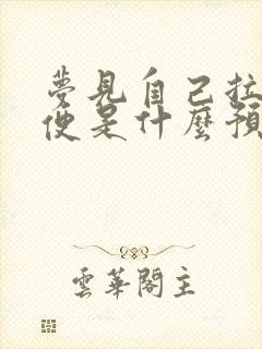 梦见自己拉的大便是什么预兆解梦