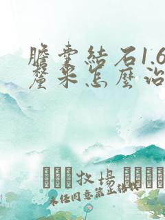 胆囊结石1.6厘米怎么治疗