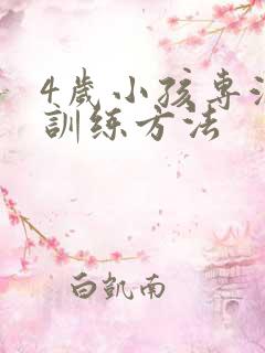 4岁小孩专注力训练方法