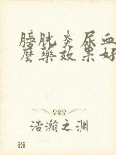 膀胱炎尿血吃什么药效果好