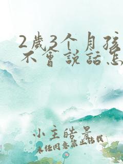 2岁3个月孩子不会说话怎么办