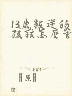 13岁叛逆的男孩该怎么管教