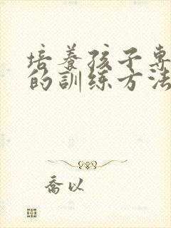 培养孩子专注力的训练方法机构