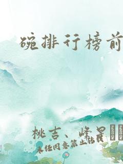 碗排行榜前十名